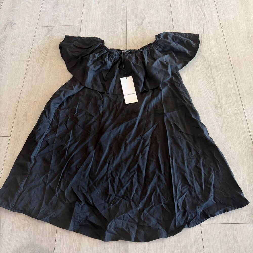 Emerson FRY womens off the shoulder black dress size s